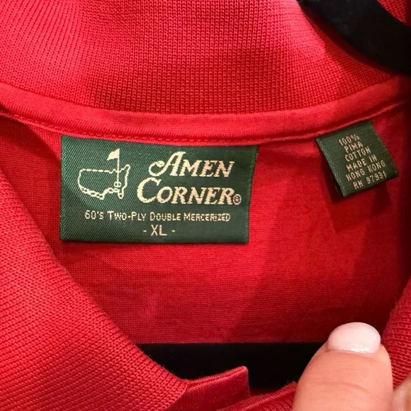 Men’s MASTERS Amen Corner Pima cotton red golf polo- Size XL - Picture 4 of 5